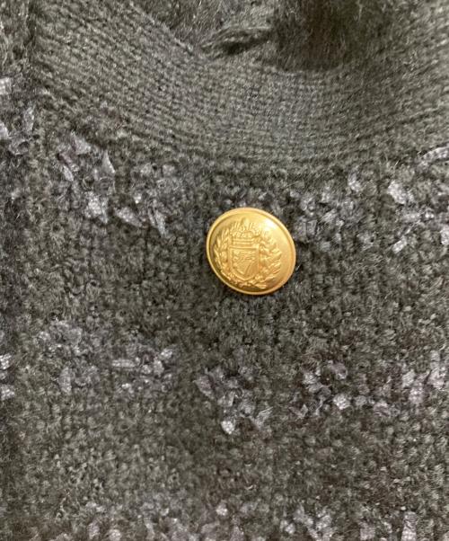 Whim Gazette（ウィムガゼット）Whim Gazette (ウィムガゼット) ツイードニットジャケット ブラック サイズ:Fの古着・服飾アイテム