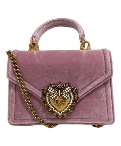 DOLCE & GABBANA（ドルチェ＆ガッバーナ）DOLCE & GABBANA (ドルチェ＆ガッバーナ) ディヴォーション トップハンドル2WAYチェーンバッグ ピンクの古着・服飾アイテム
