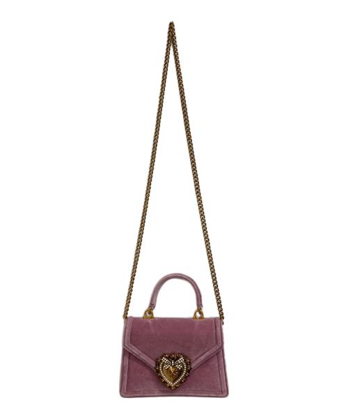 DOLCE & GABBANA（ドルチェ＆ガッバーナ）DOLCE & GABBANA (ドルチェ＆ガッバーナ) ディヴォーション トップハンドル2WAYチェーンバッグ ピンクの古着・服飾アイテム
