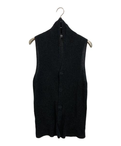 EMPORIO ARMANI（エンポリオアルマーニ）EMPORIO ARMANI (エンポリオアルマーニ) ニットベスト ブラック サイズ:48の古着・服飾アイテム
