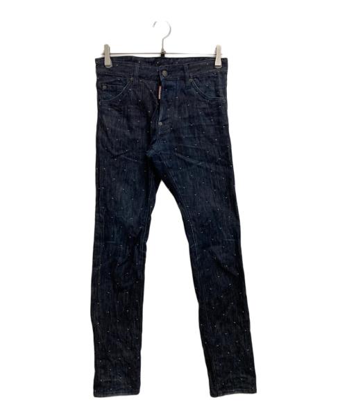 DSQUARED2（ディースクエアード）DSQUARED2 (ディースクエアード) ドット刺繍デニムパンツ インディゴ サイズ:42の古着・服飾アイテム