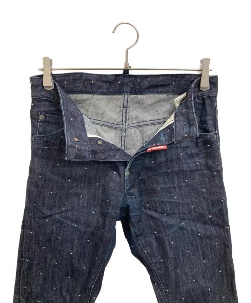 DSQUARED2（ディースクエアード）DSQUARED2 (ディースクエアード) ドット刺繍デニムパンツ インディゴ サイズ:42の古着・服飾アイテム