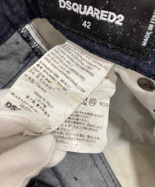 DSQUARED2（ディースクエアード）DSQUARED2 (ディースクエアード) ドット刺繍デニムパンツ インディゴ サイズ:42の古着・服飾アイテム