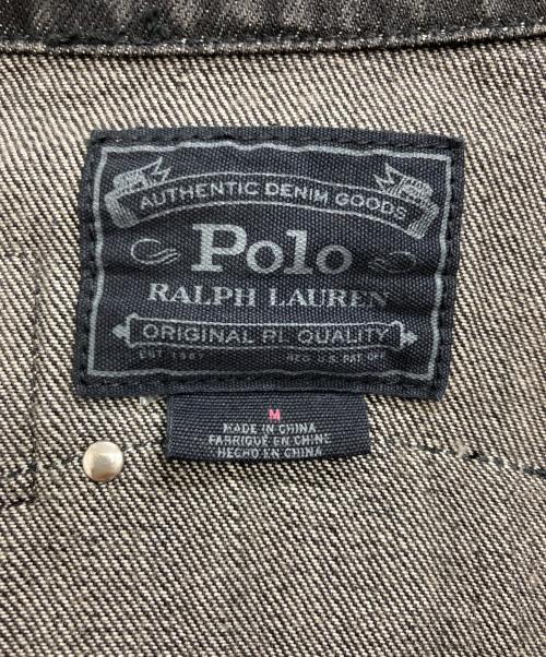 POLO RALPH LAUREN（ポロ・ラルフローレン）POLO RALPH LAUREN (ポロ・ラルフローレン) ワッペンmotoカットオフデニムジャケット ブラック サイズ:Mの古着・服飾アイテム