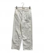 YANUKヤヌーク）の古着「ワイドストレートデニムパンツ」｜ホワイト