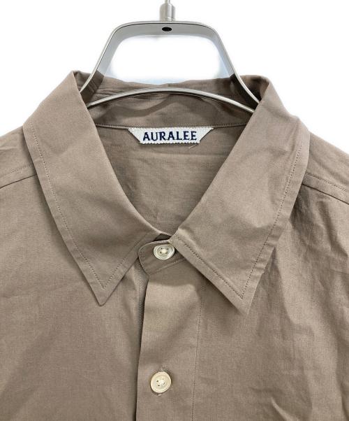 AURALEE（オーラリー）AURALEE (オーラリー) WASHD FINX TWILL HALF SLEEVED BIG SHIRTS ブラウン サイズ:4の古着・服飾アイテム