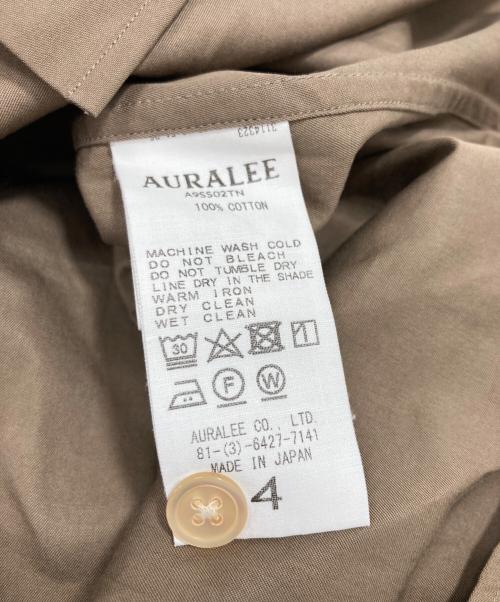 AURALEE（オーラリー）AURALEE (オーラリー) WASHD FINX TWILL HALF SLEEVED BIG SHIRTS ブラウン サイズ:4の古着・服飾アイテム