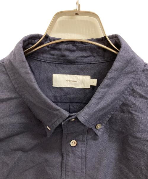 Graphpaper（グラフペーパー）Graphpaper (グラフペーパー) Oxford S／S B．D Box Shirt ネイビー サイズ:3の古着・服飾アイテム