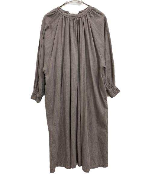 RNA Inc（アールエヌエー）RNA Inc (アールエヌエー) コットンリネンジャガードストライプワンピース グレー サイズ:Mの古着・服飾アイテム