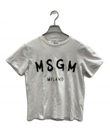 MSGM（エムエスジーエム）の古着「シグニチャーミラノロゴペインティングレディーススリムラウンドネックTシャツ」｜ホワイト