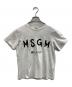MSGM（エムエスジーエム）の古着「シグニチャーミラノロゴペインティングレディーススリムラウンドネックTシャツ」｜ホワイト