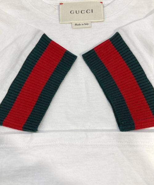 GUCCI（グッチ）GUCCI (グッチ) シェリーラインリブカットソー ホワイト サイズ:4(110cm相当)の古着・服飾アイテム