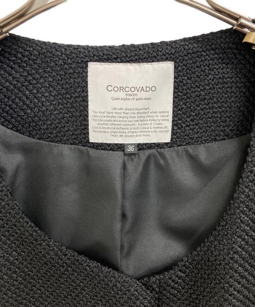 CORCOVADO（コルコバード）CORCOVADO (コルコバード) ノーカラージャケット ブラック サイズ:36の古着・服飾アイテム