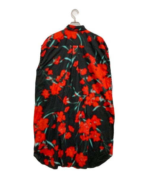 DRIES VAN NOTEN（ドリスヴァンノッテン）DRIES VAN NOTEN (ドリスヴァンノッテン) フラワープリント フレンチスリーブワンピース ブラック サイズ:表記無しの古着・服飾アイテム