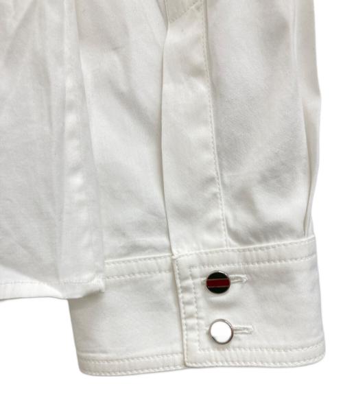GUCCI（グッチ）GUCCI (グッチ) シェリーラインノーカラーシャツ ホワイト サイズ:44の古着・服飾アイテム