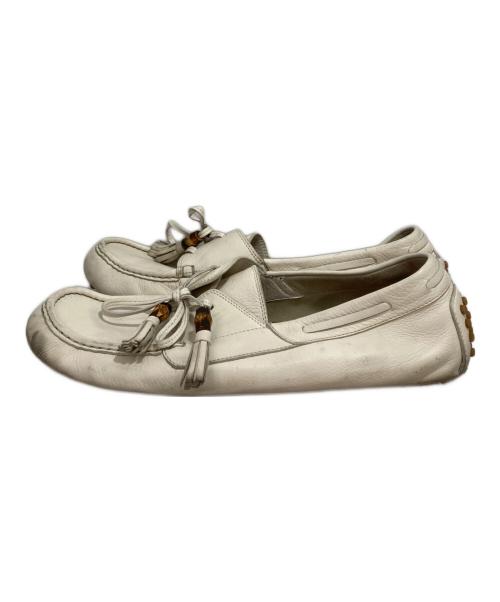 GUCCI（グッチ）GUCCI (グッチ) バンブードライビングシューズ アイボリー サイズ:9の古着・服飾アイテム