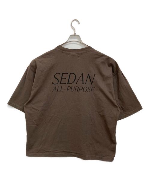 SEDAN ALL-PURPOSE（セダンオールパーパス）SEDAN ALL-PURPOSE (セダンオールパーパス) GARMENT DYED S/S TEE ブラウン サイズ:Lの古着・服飾アイテム