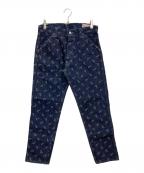 EVISUエヴィス）の古着「カモメ総柄ジャガードデニムパンツ」｜インディゴ