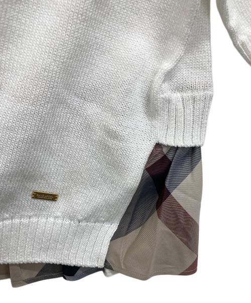 BLUE LABEL CRESTBRIDGE（ブルーレーベルクレストブリッジ）BLUE LABEL CRESTBRIDGE (ブルーレーベルクレストブリッジ) 半袖ニット ホワイト サイズ:38 未使用品の古着・服飾アイテム