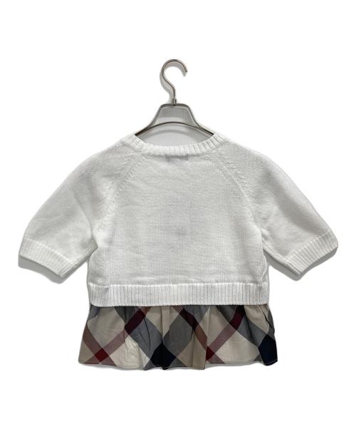 BLUE LABEL CRESTBRIDGE（ブルーレーベルクレストブリッジ）BLUE LABEL CRESTBRIDGE (ブルーレーベルクレストブリッジ) 半袖ニット ホワイト サイズ:38 未使用品の古着・服飾アイテム