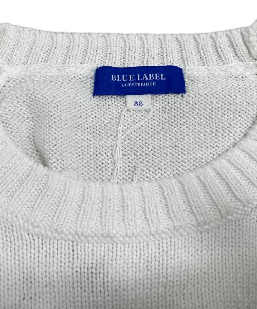 BLUE LABEL CRESTBRIDGE（ブルーレーベルクレストブリッジ）BLUE LABEL CRESTBRIDGE (ブルーレーベルクレストブリッジ) 半袖ニット ホワイト サイズ:38 未使用品の古着・服飾アイテム