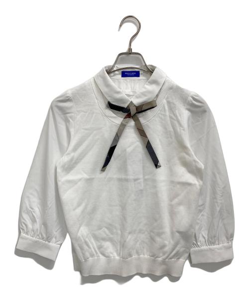 BLUE LABEL CRESTBRIDGE（ブルーレーベルクレストブリッジ）BLUE LABEL CRESTBRIDGE (ブルーレーベルクレストブリッジ) ニット ホワイト サイズ:38の古着・服飾アイテム