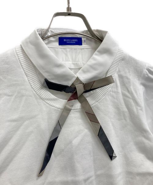 BLUE LABEL CRESTBRIDGE（ブルーレーベルクレストブリッジ）BLUE LABEL CRESTBRIDGE (ブルーレーベルクレストブリッジ) ニット ホワイト サイズ:38の古着・服飾アイテム