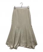 HER LIP TOハーリップトゥ）の古着「Asymmetry Hem Satin Skirt」｜ベージュ