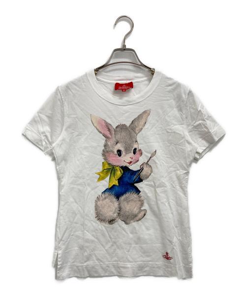 Vivienne Westwood RED LABEL（ヴィヴィアンウエストウッドレッドレーベル）Vivienne Westwood RED LABEL (ヴィヴィアンウエストウッドレッドレーベル) ペインティング バニーTシャツ ホワイト サイズ:2の古着・服飾アイテム