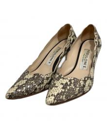 NEBULONIE（ネブローニ）の古着「ヒールパンプス」｜アイボリー×グレー