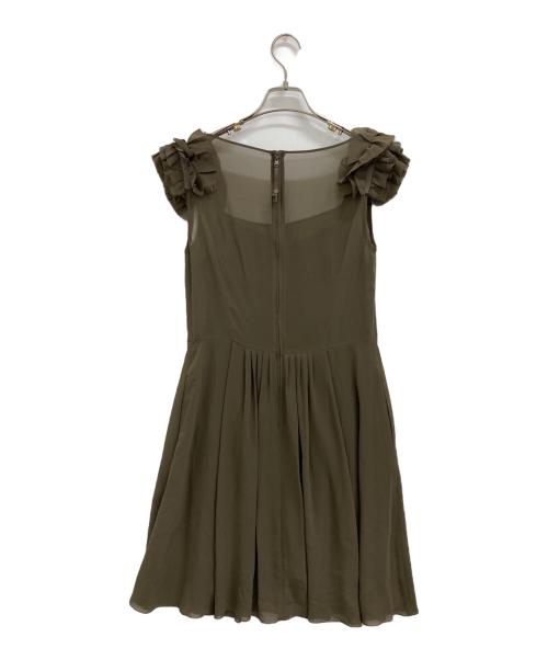 FOXEY NEWYORK（フォクシーニューヨーク）FOXEY NEWYORK (フォクシーニューヨーク) ノースリーブワンピース ブラウン サイズ:40の古着・服飾アイテム