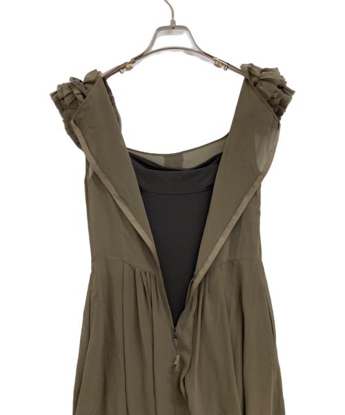 FOXEY NEWYORK（フォクシーニューヨーク）FOXEY NEWYORK (フォクシーニューヨーク) ノースリーブワンピース ブラウン サイズ:40の古着・服飾アイテム