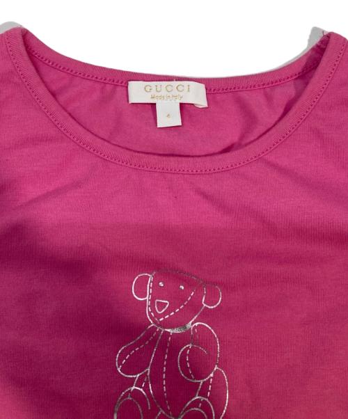 GUCCI（グッチ）GUCCI (グッチ) 装飾ノースリーブカットソー ピンク サイズ:4(110cm相当)の古着・服飾アイテム