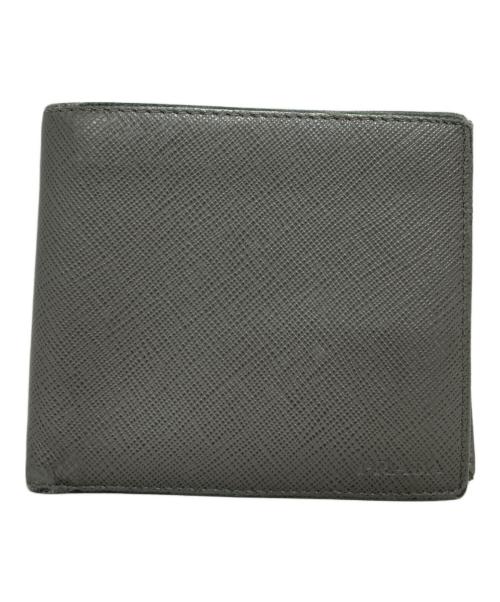 PRADA（プラダ）PRADA (プラダ) 2つ折り財布 グレーの古着・服飾アイテム