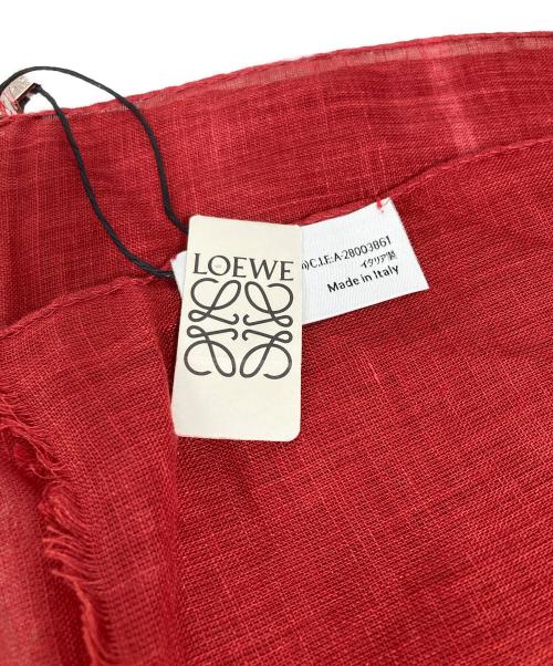 LOEWE（ロエベ）LOEWE (ロエベ) リネンシルクスカーフ レッド 未使用品の古着・服飾アイテム