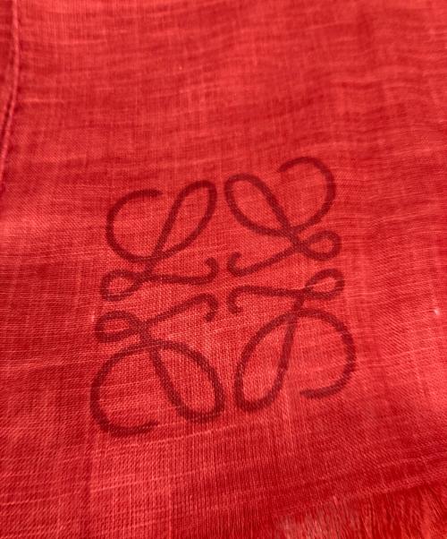 LOEWE（ロエベ）LOEWE (ロエベ) リネンシルクスカーフ レッド 未使用品の古着・服飾アイテム
