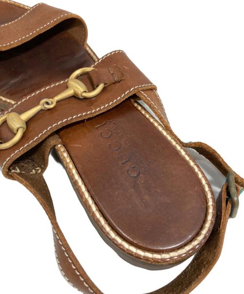 GUCCI（グッチ）GUCCI (グッチ) ホースビットサンダル ブラウン サイズ:37の古着・服飾アイテム