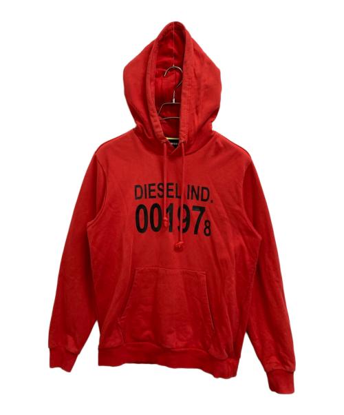DIESEL（ディーゼル）DIESEL (ディーゼル) プルオーバーパーカー レッド サイズ:Mの古着・服飾アイテム