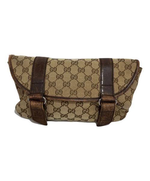 GUCCI（グッチ）GUCCI (グッチ) GGキャンバスウエストバッグ ブラウンの古着・服飾アイテム