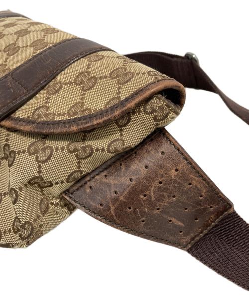 GUCCI（グッチ）GUCCI (グッチ) GGキャンバスウエストバッグ ブラウンの古着・服飾アイテム