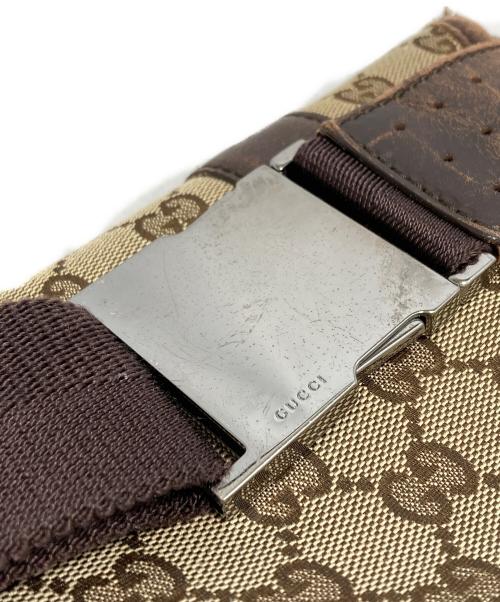 GUCCI（グッチ）GUCCI (グッチ) GGキャンバスウエストバッグ ブラウンの古着・服飾アイテム