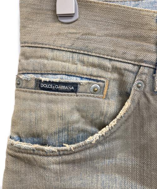 DOLCE & GABBANA（ドルチェ＆ガッバーナ）DOLCE & GABBANA (ドルチェ＆ガッバーナ) 後染めデニムパンツ カーキ サイズ:44の古着・服飾アイテム