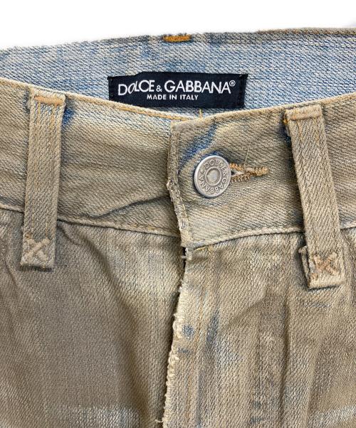 DOLCE & GABBANA（ドルチェ＆ガッバーナ）DOLCE & GABBANA (ドルチェ＆ガッバーナ) 後染めデニムパンツ カーキ サイズ:44の古着・服飾アイテム