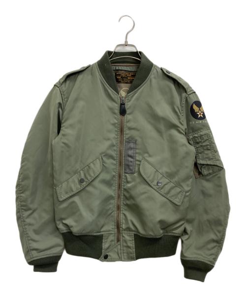 HOUSTON（ヒューストン）HOUSTON (ヒューストン) MA-1ジャケット グリーン サイズ:Mの古着・服飾アイテム