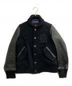 DRAWERドゥロワー）の古着「袖革スタジャン」｜ブラック