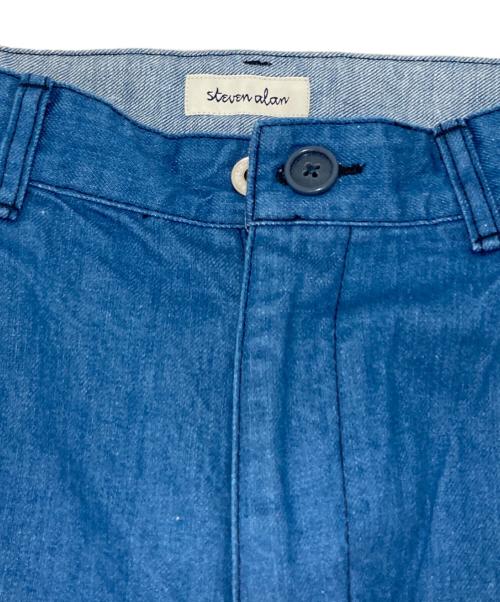 STEVEN ALAN（スティーブンアラン）STEVEN ALAN (スティーブンアラン) 12oz デニム ワイド テーパードパンツ ブルー サイズ:Mの古着・服飾アイテム