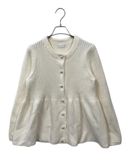 Sono（ソーノ）Sono (ソーノ) ３Ｄペプラムニットカーディガン ネイビー サイズ:Fの古着・服飾アイテム