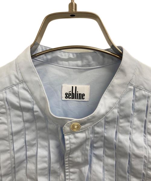 sebline（セブリン）sebline (セブリン) PLEATED BUNNYコットンシャツ ブルー サイズ:XSの古着・服飾アイテム