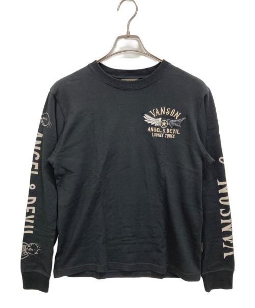 VANSON（バンソン）VANSON (バンソン) LOONEY TUNES (ルーニーチューンズ) エンジェル＆デビルTee ブラック サイズ:Mの古着・服飾アイテム