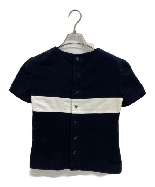 CHANEL（シャネル）CHANEL (シャネル) ベロアブラウス ネイビー サイズ:38の古着・服飾アイテム